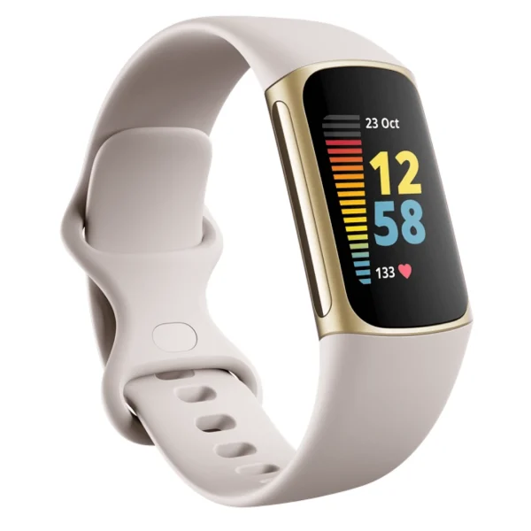 Фитнес Гривна Fitbit Charge 5, Bluetooth, Lunar White/Soft Gold Stainless Steel