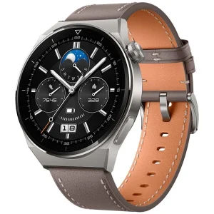 Смарт Часовник Smartwatch Huawei Watch GT 3 Pro, 46mm, Bluetooth, Titamium case, Gray Leather
