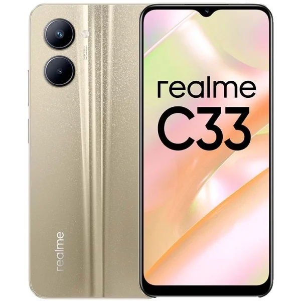 Смартфон Realme C33, Dual SIM, 128GB, 4GB RAM, 4G, Sandy Gold