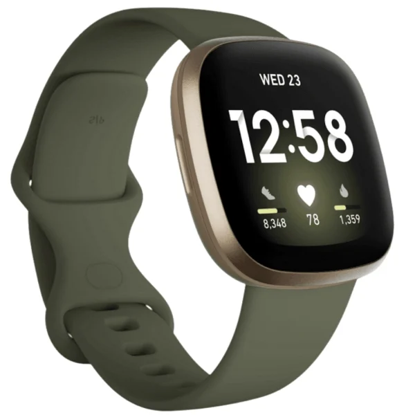 Смарт Часовник Smartwatch Fitbit Versa 3, GPS, Olive/Soft Gold Aluminum